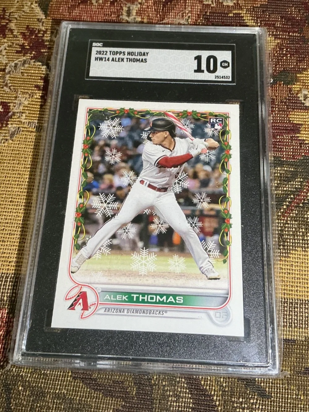HW14 Alek Thomas 2022 Topps Holiday rookie card graded SGC 10